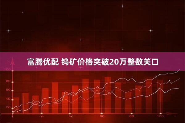 富腾优配 钨矿价格突破20万整数关口