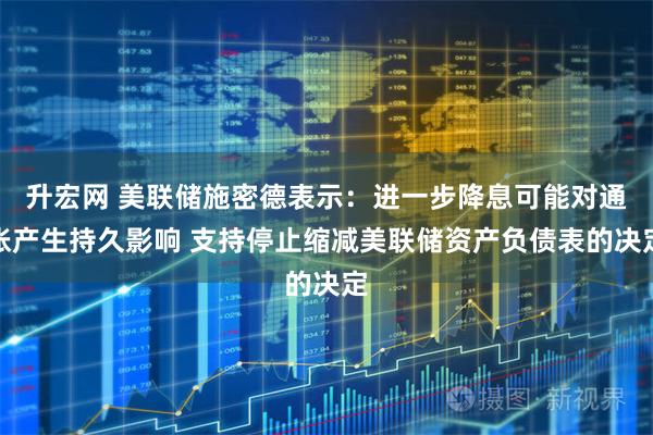 升宏网 美联储施密德表示：进一步降息可能对通胀产生持久影响 支持停止缩减美联储资产负债表的决定